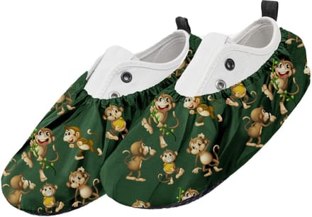 FEROCITY - Schoenovertrekken - Antislip, herbruikbaar - Unisex - Kinder - EU 31-37 - Polyester - Apen