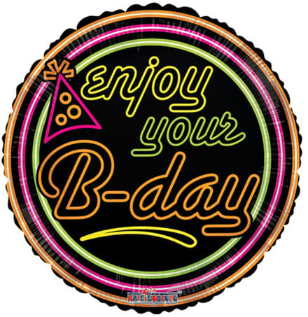 Wefiesta - Folieballon Enjoy Your B-Day Neon 45 cm