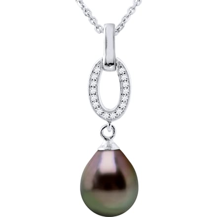 Ketting Jewelry Tahitian Pearl 8-9 mm Pear 925