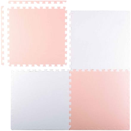 Grote Ricokids-schuimrubberen puzzelmat 60 x 60 cm, 4 stuks, perzik-wit