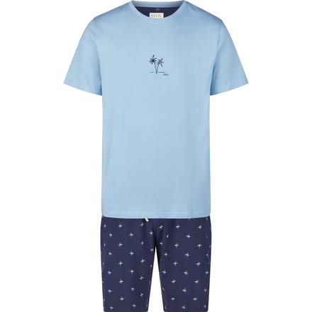 Phil & Co Heren Shortama Korte Pyjama Set Lichtblauw - Maat XL