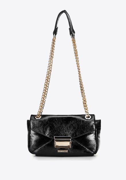 Wittchen Dames Mini Crossbody Tas in Glanzend Eco-Leer Zwart