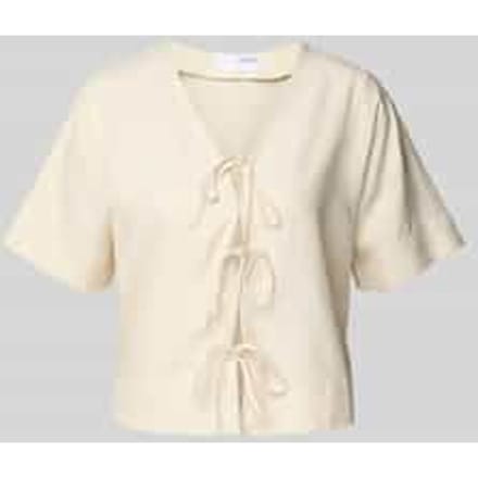 Blouseshirt met vetersluiting, model 'NATUK'