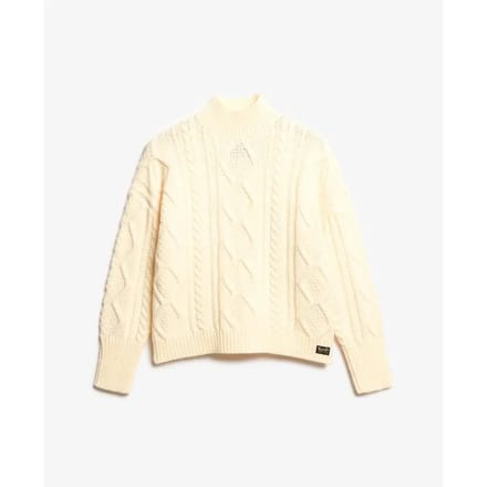Superdry - Kabeltrui met hoge hals - Dames - Sweaters