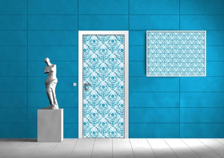 Deursticker Muursticker Klassiek | Blauw | 91x211cm