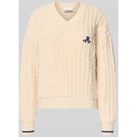 Loose fit gebreide pullover van puur katoen, model 'CAARLAS STRUCTURE'