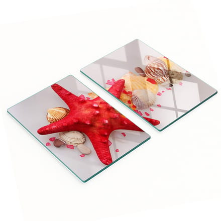 Multifunctionele decoratieve glazen borden in de vorm van zeesterrenschelpen, 2x40x52 cm