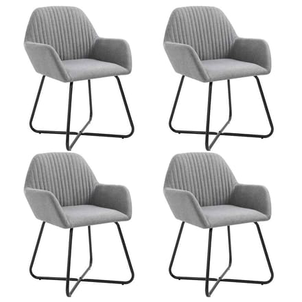 vidaXL - Eetkamerstoelen - 4 - st - stof - lichtgrijs