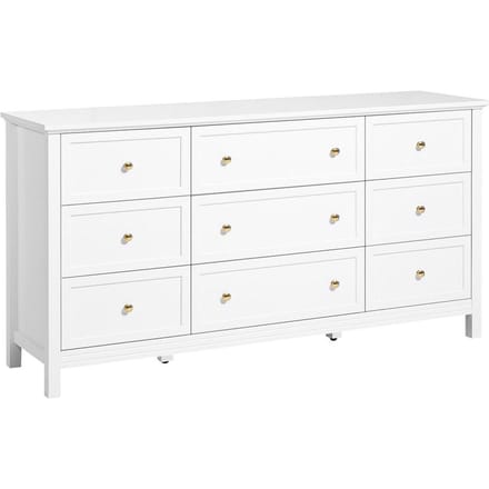 9-lade Commode Houten Ladekast met Schuif- en Anti-kantelmechanisme Wit