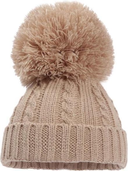 Soft Touch Babymuts Elegance Pompom Acryl Bruin Maat M