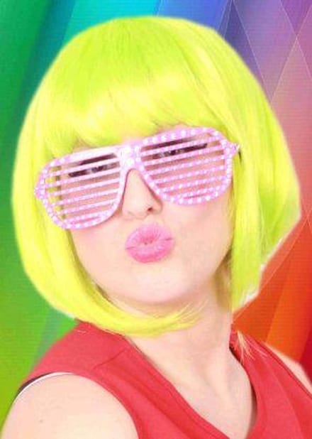 Pruik Trendy Valley kort Fluo groen