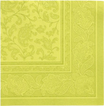 50 Servetten ROYAL Collection 1/4 vouw 40 cm x 40 cm lime Ornaments