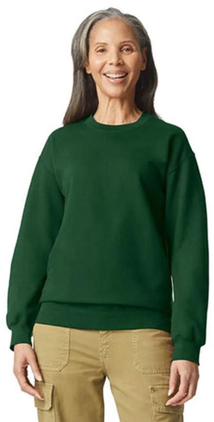 Gildan - Softstyle Midweight Fleece Crewneck Sweater - Forest Green maat S