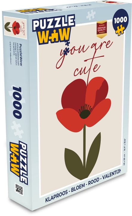 Puzzel Klaproos - Bloem - Rood - Valentijn - Legpuzzel - Puzzel 1000 stukjes volwassenen