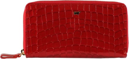 Braun Buffel Verona Portemonnee Dames - Ritsportemonnee - Leer - Rood Croco