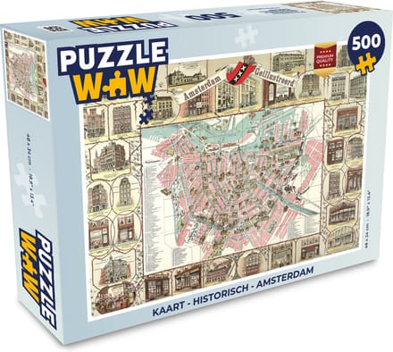 Puzzel Kaart - Historisch - Amsterdam - Legpuzzel - Puzzel 500 stukjes