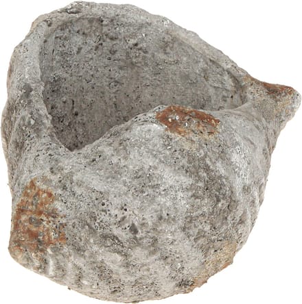 Bloempot schelpsteen antiek grijs maritiem 22×18×13cm