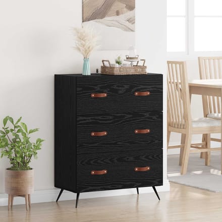 vidaXL - Ladekast - Zwarte - Eik - 69,5 - x - 34 - x - 90 - cm - Geconstrueerd - hout