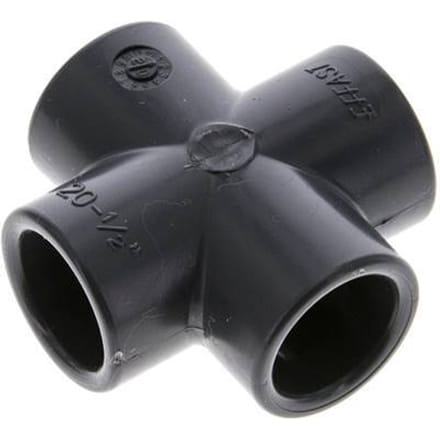 PVC Kruisstuk Lijmmof 20x28mm