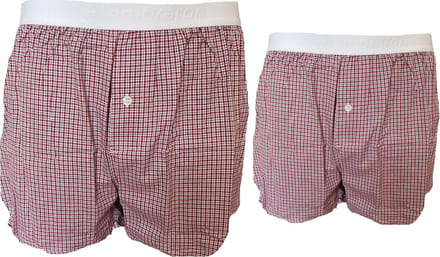 Embrator 2-pack mannen Boxershort geweven katoen rood/wit/zwart XL