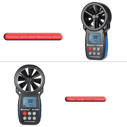 HP-866B LCD Digitale Anemometer Windsnelheid Luchttemperatuur Tester Nieuw HoldPeak HP-866B zwart