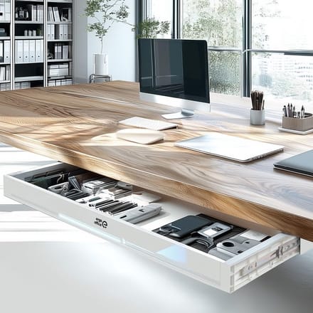 Ondertafel Lade - Werkplek Organizer - Bureau Opruimen - Ruimtebesparend Ontwerp - 758 mm Breed - Wit