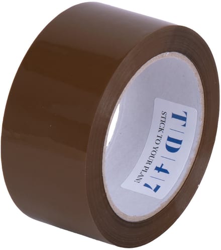 TD47 Verpakkingstape PP low noise Premium 48mm x 66m Bruin