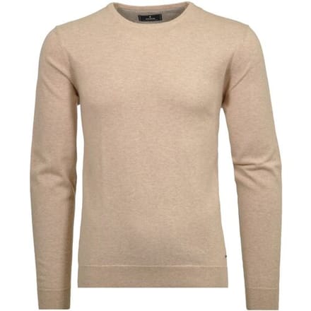 Ragman Trui Supersoft Knit Pullover Knitted Elbow Patches Beige / male