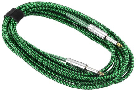 Allecta - Gitaar bas audiokabel 6,35 mm man naar man stereo groen 1 stuk