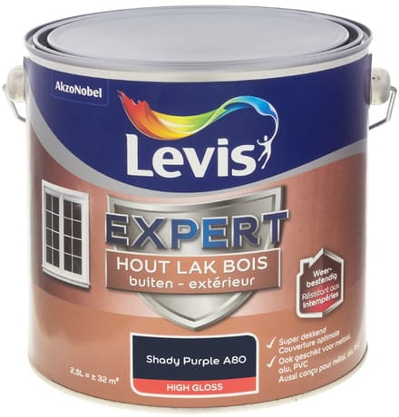 Levis - Expert Hout Lak Buiten High Gloss Mix - Shady Purple A80 - Mengverf - 2,5 L