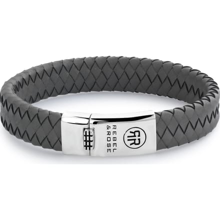 Rebel & Rose Braided Flat 925 Grey RR-L0129-S-19 cm
