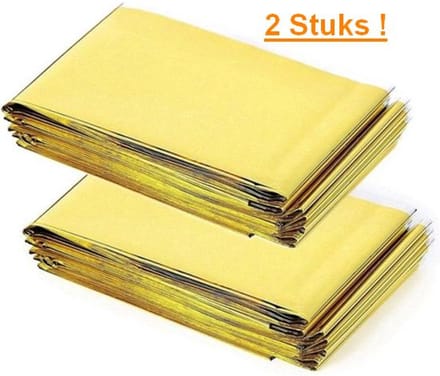 Isolatiedeken | Reddingsdeken | Isoleerdeken | goud/zilver (1,6 x 2,1 meter) | set van 2 stuks