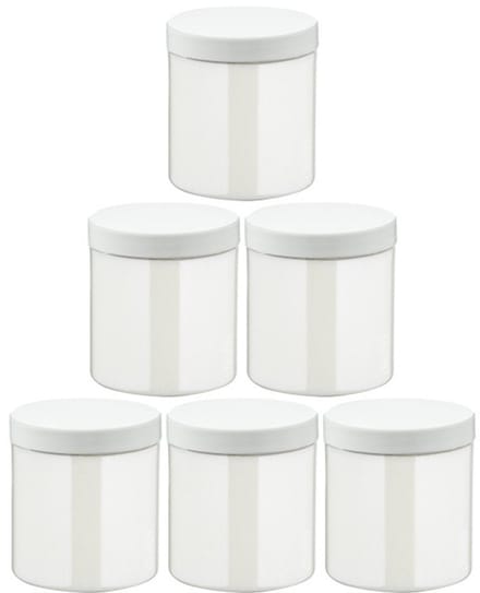 Scrubzout White Lotus - 300 gram - Pot met witte deksel - set van 6 stuks - Hydraterende Lichaamsscrub