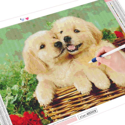 5D Diamant Schilderij Volle Boor Hond Nieuwe Collectie Diamant Borduurwerk Dier Huis Decoratie Handgemaakt 20X30CM beige