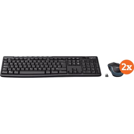 Logitech MK270 Draadloos Toetsenbord en Muis QWERTY 2-Pack