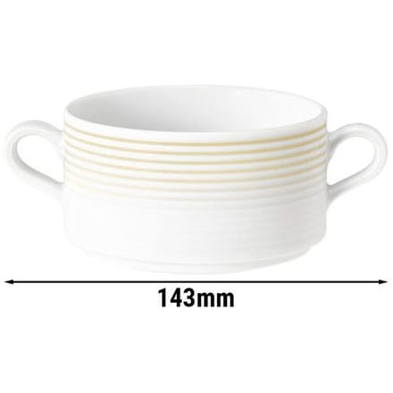 (6 stuks) SELTMANN WEIDEN Soepkom - 0,27 liter - Zandbeige Wit / Geel