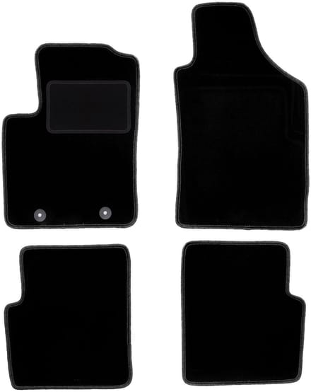 Zwarte veloursmatten voor: Fiat 500 cabrio, hatchback (2007-2013)