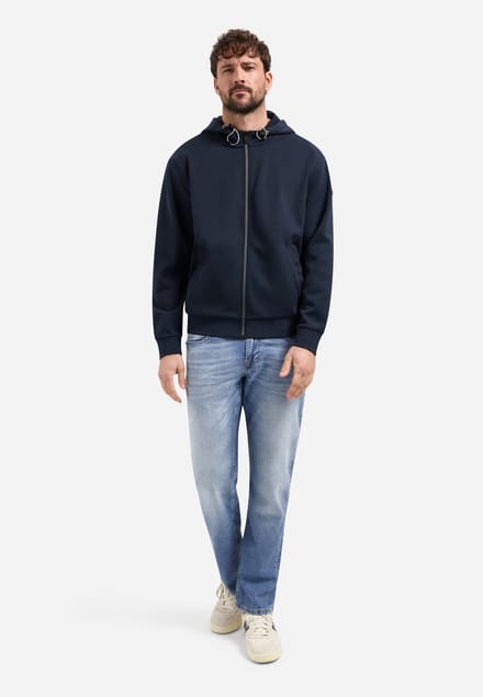 No Excess Sweater full zipper hooded interloc night