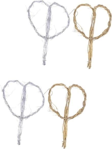 Boeket Frame - Krans Basis - Bloemen Schikken - Hartvorm Ontwerp - 44x30CM - Goud Zilver