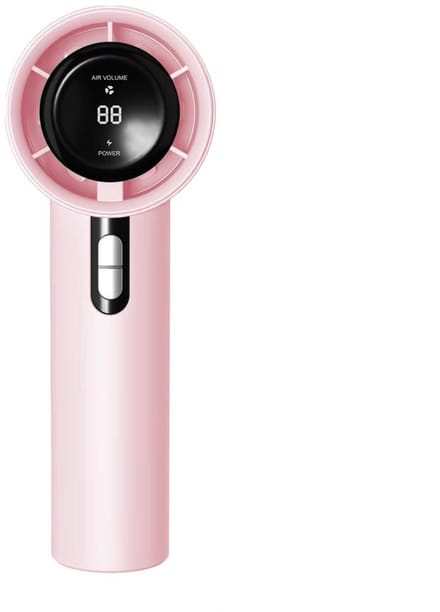 Ventilator - Handventilator - Mini ventilator - Handventilator oplaadbaar - Draagbare handventilator - Krachtige ventilator - Oplaadbaar - Met digitaal display - Met 100 instelbare snelheden voor buitengebruik - Roze