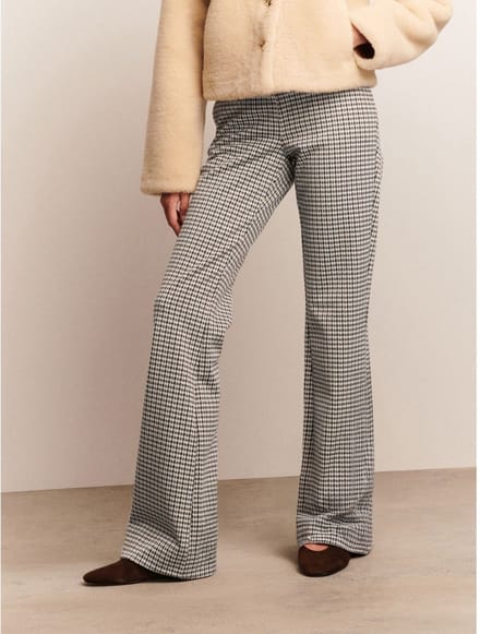 Next - Dames - Broek van pontestof met flared pijpen - Zwart