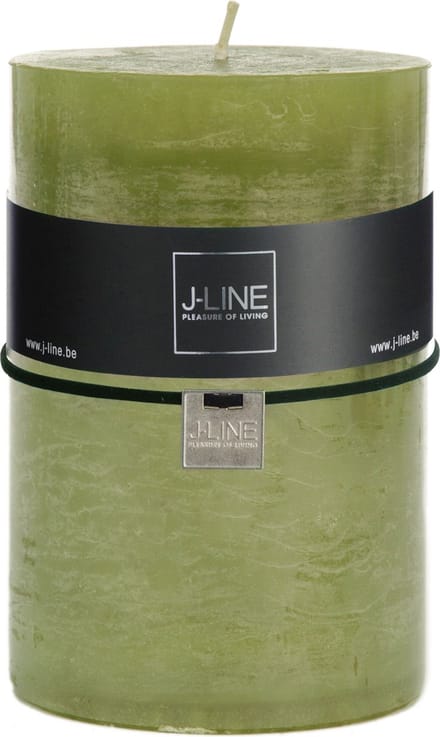 J-Line cilinderkaars Gras - groen - extra large - 95U - 6 stuks