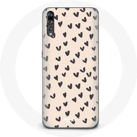 Coque pour Huawei p20 Fond de texture abstraite coeurs noirs