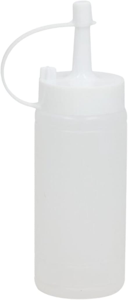 Gerimport Doseerfles/sausfles transparant - met schenktuit - 146 ml - H13.50 - Pannenkoeken/poffertjes