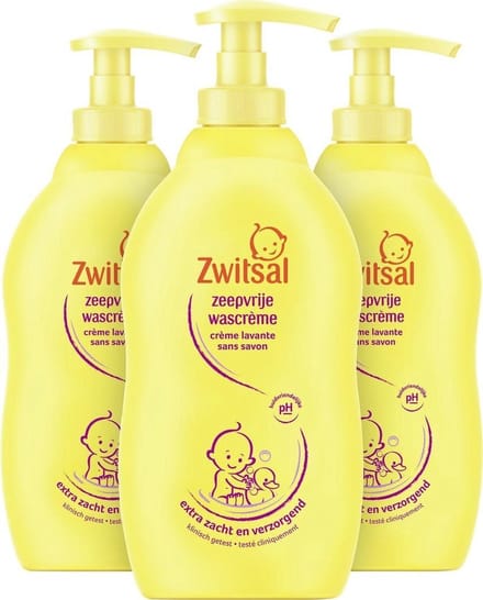 Zwitsal - Zeepvrije Wascreme - 3 x 400ml - Voordeelpack
