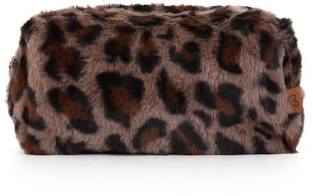 Luipaard faux fur make up tas- Bruin