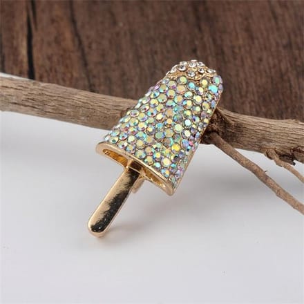 Broche Glace Exquise Strass Haut de Gamme Épinglette Mode Épinglette de Col Avec Chapeau Accessoires Pull gray