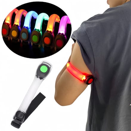 LED veiligheidsarmband - Hardloopverlichting - Elastisch - Sportverlichting - Rood - Inclusief batterijen - Jonyx