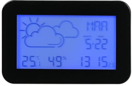 Benson Compact weerstation - thermometer en alarmklok - 11 x 7,3 cm