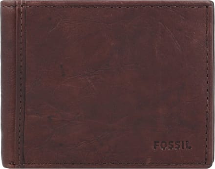 FOSSIL Leren Kaarthoes Ingram Bifold With Flip ID Brown Bruine